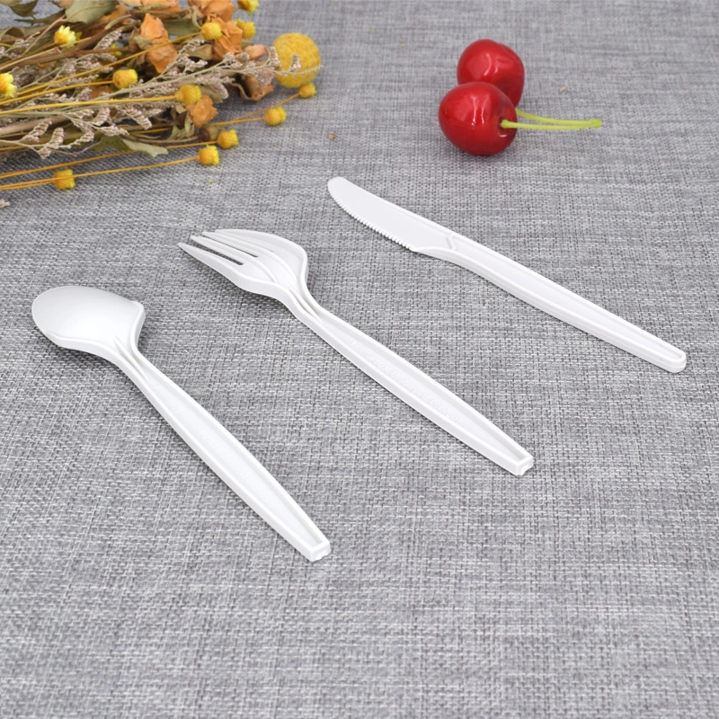 Disposable Biodegradable PLA Spoon Fork Knife Cutlery Set