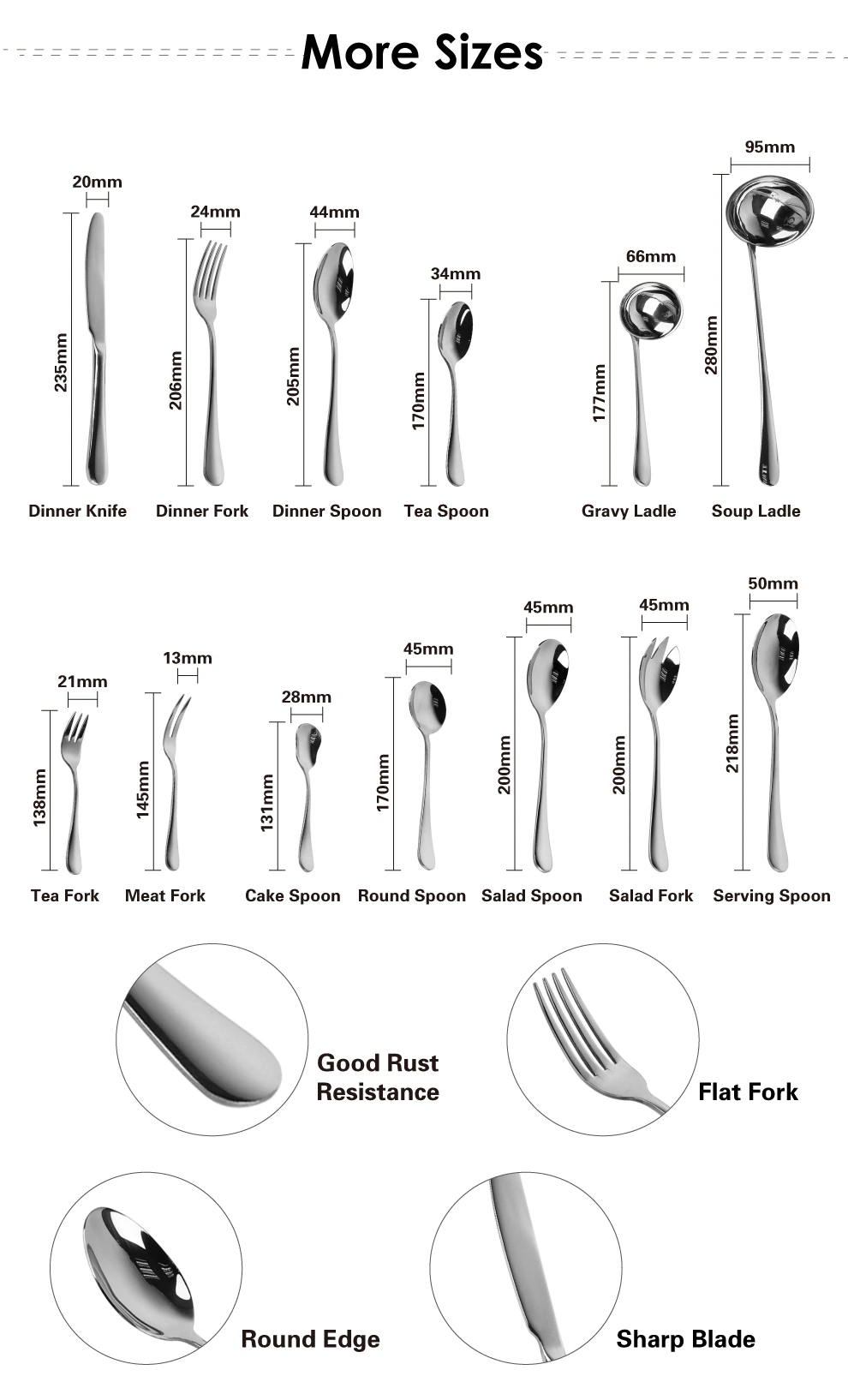 Custom Laser Logo Stainless Steel Cutlery Set 16 Pieces Spoon Dinner Food Utensils Flatware Dinnerware Thick Handle Knife