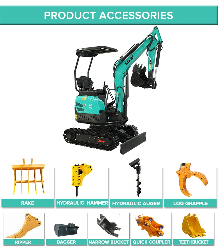 New 2020 1520 Kg Mini Excavator Diggers for Sale