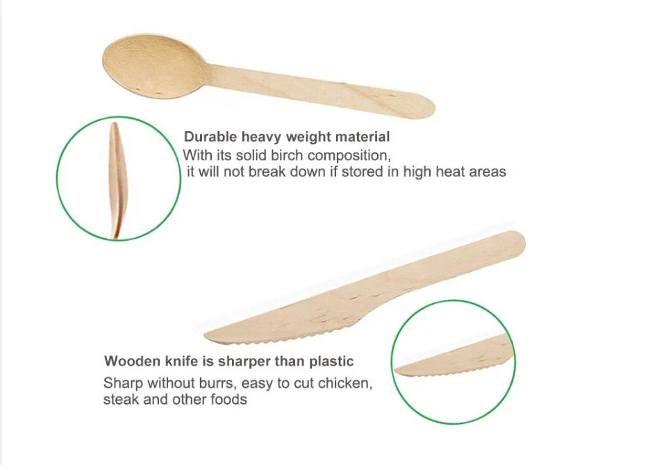 Wholesale Hot Sale Eco Friendly Wooden Disposable Cutlery Spoon Fork Knife