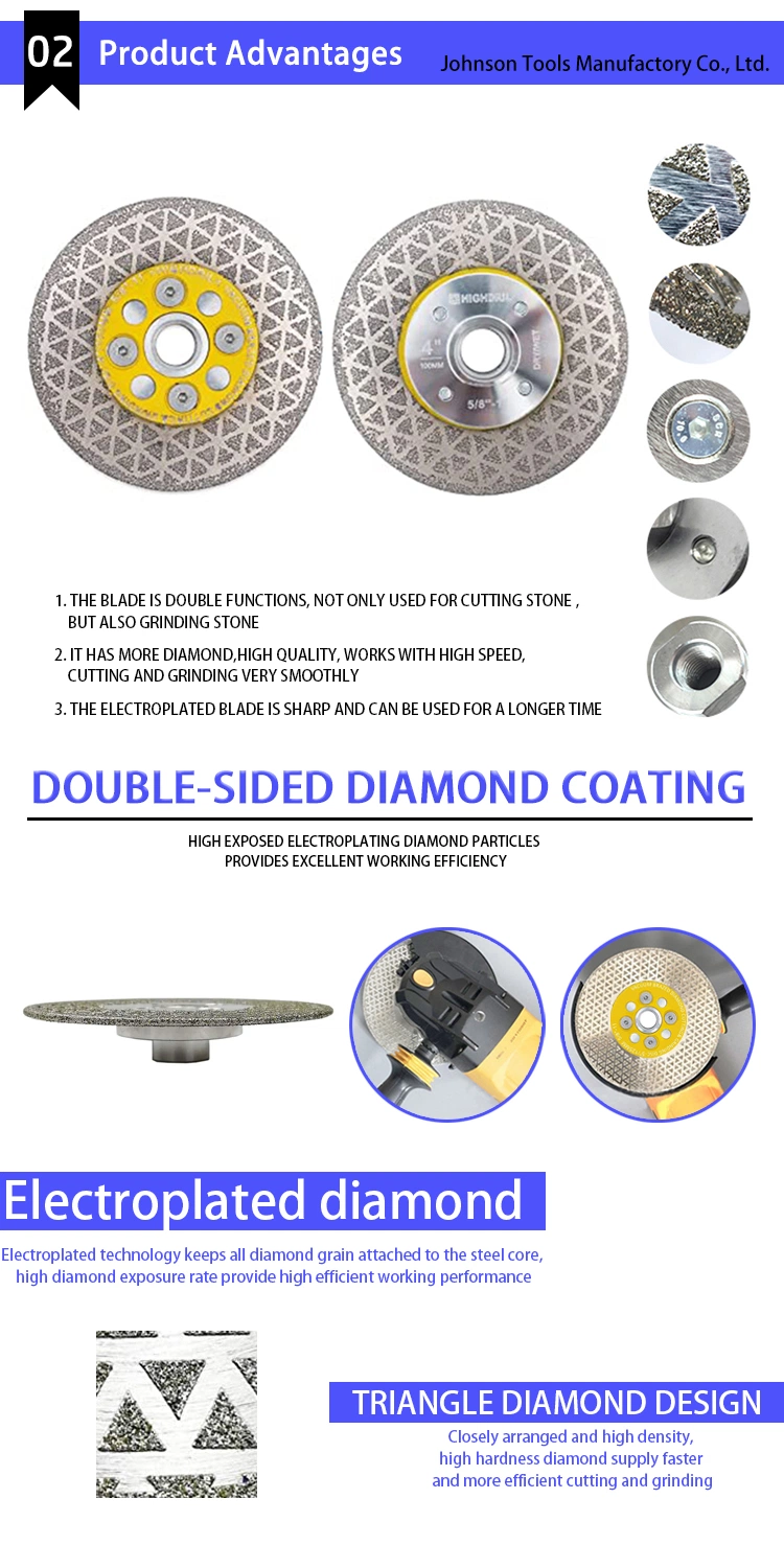 5&quot; Single Side Star Electroplated Diamond Stone Grinding Wheel M14 Diamond Coated Cutting Disc Saw Blade for Granite Marble Tile