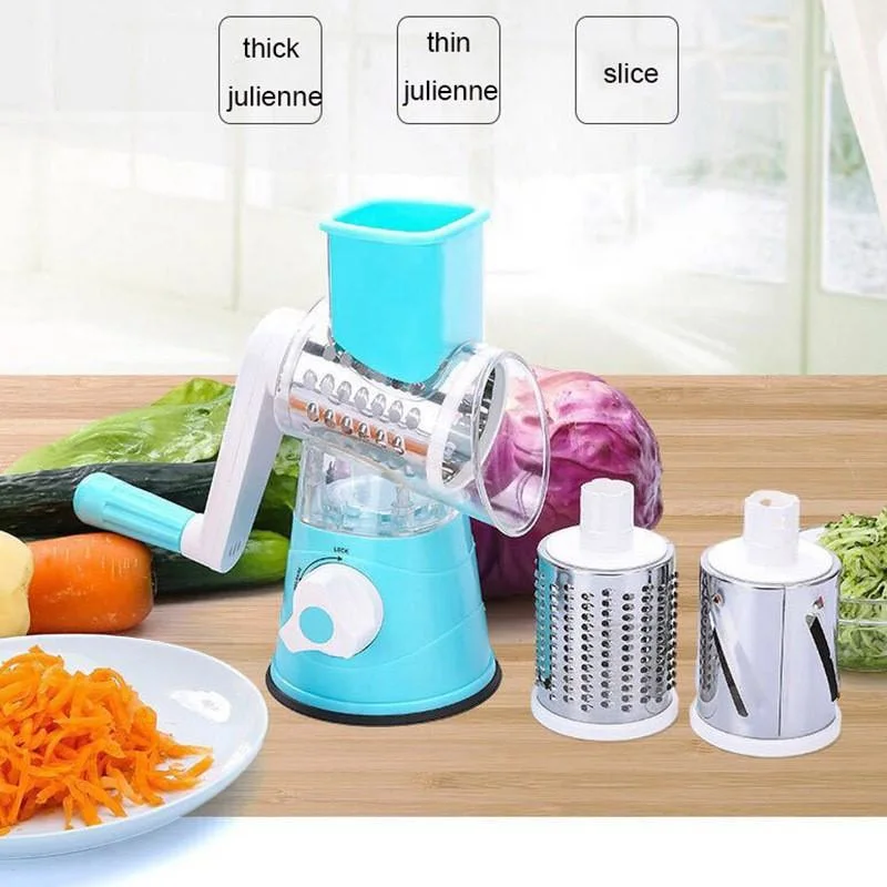 Rotary Cheese Grater Shredder 3 Blade