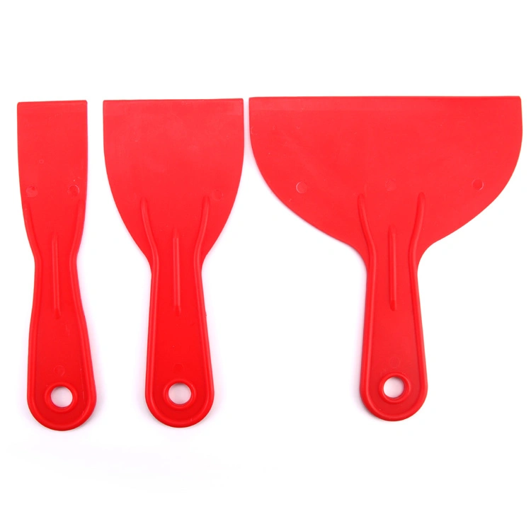 Red Color 1.5/3/6inches Plastic Putty Knives Set Made in China