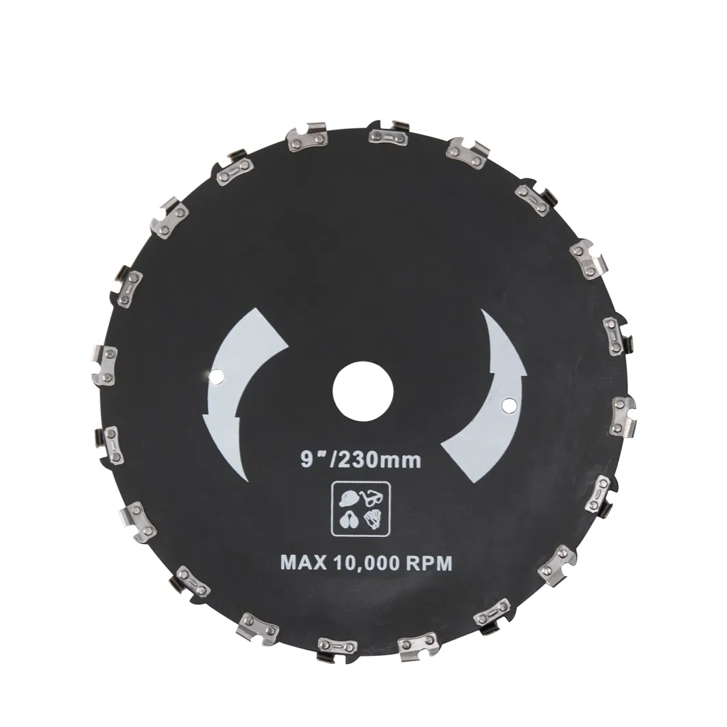 9&quot; 65mn Carbide Chain Saw Tooth 3/8&quot; Brush Cutter -Trimmer Blade for Hus Max10000 Rpm Trimmer Part