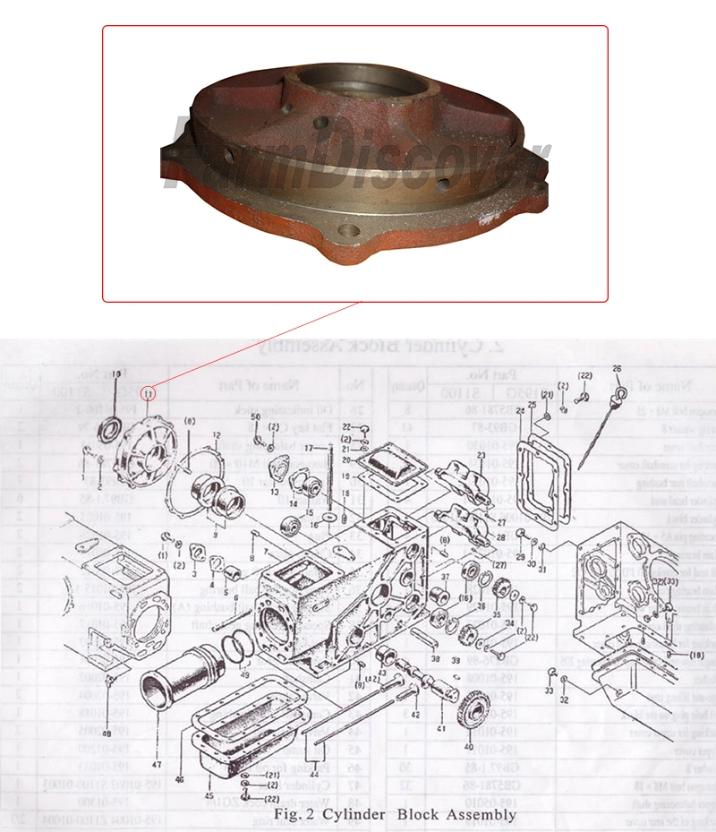 195-01028 Main Bearing Cover for Sifang Diesel Engine S195