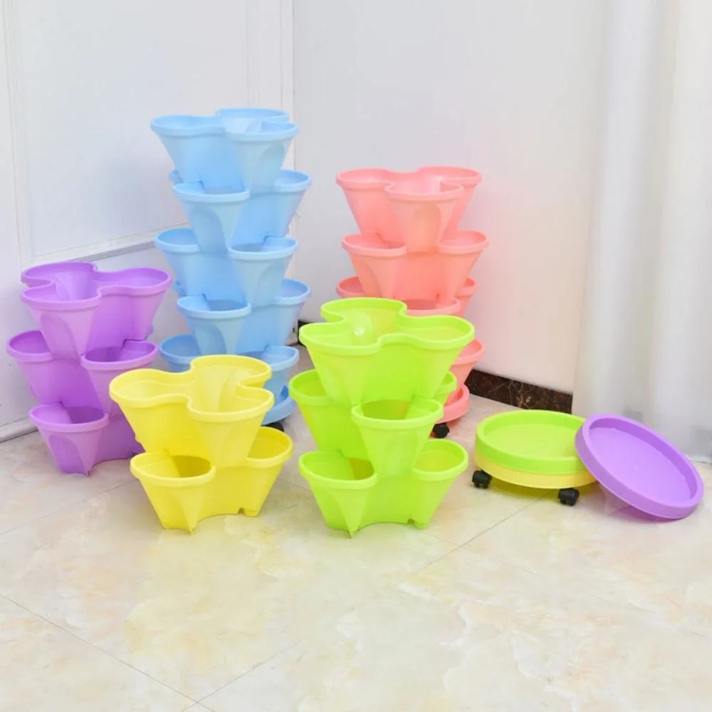 Stackable Flowerpot Plastic Vertical Three-Dimensional Pot Garden Home Combination Vegetable Planting Box Bl20025