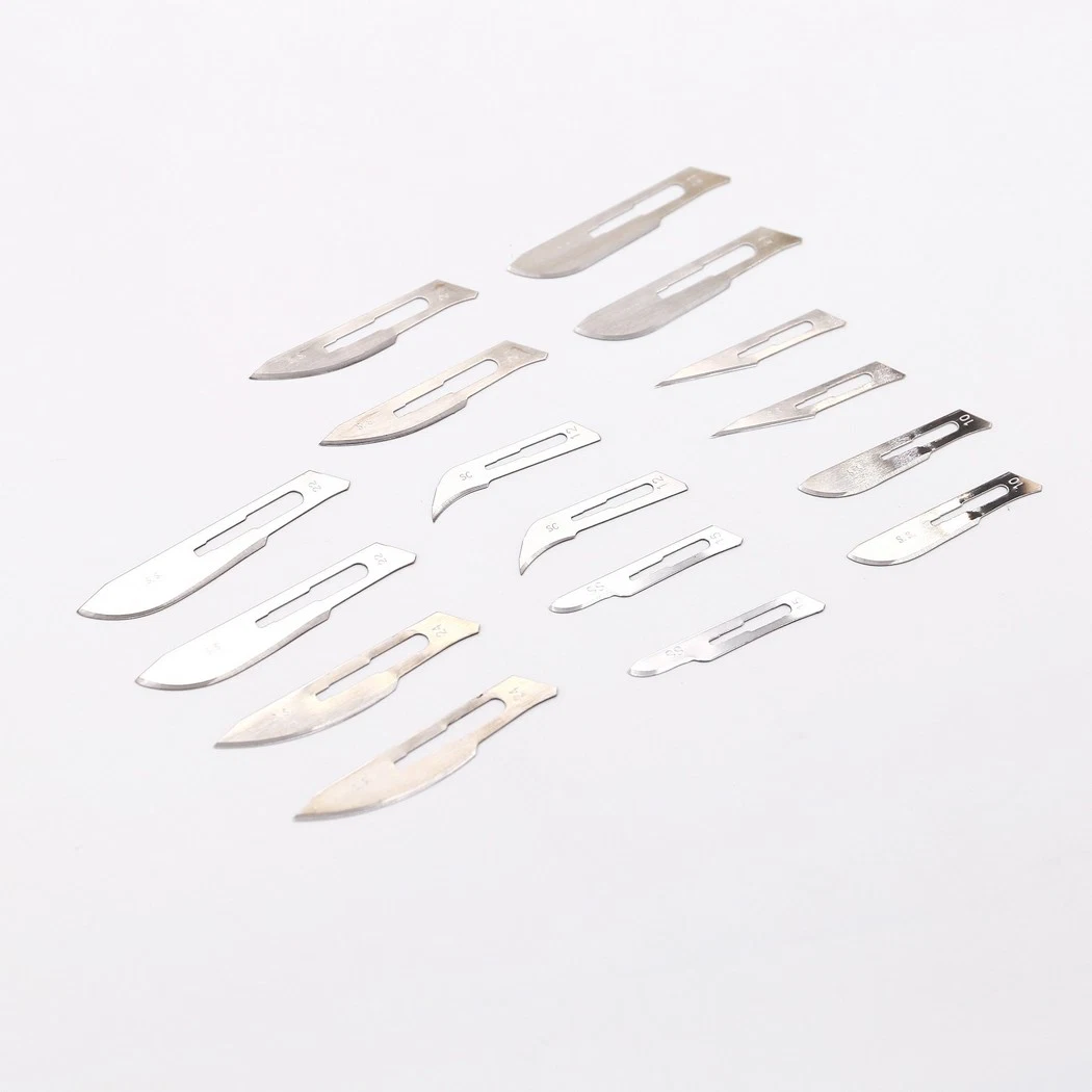 Medmount Medical Disposable Sterile Sharp Safety Stainless Steel/ Carbon Steel Surgical Blade with CE/ISO Size 10, 11, 12, 15, 20, 21, 22, 23, 24 to 36