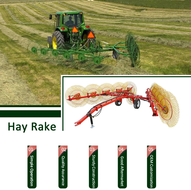 Grassland Enciphered Teeth Double-Sided 9lz Series Hay Rake Agricultural Wheel Hay Rake