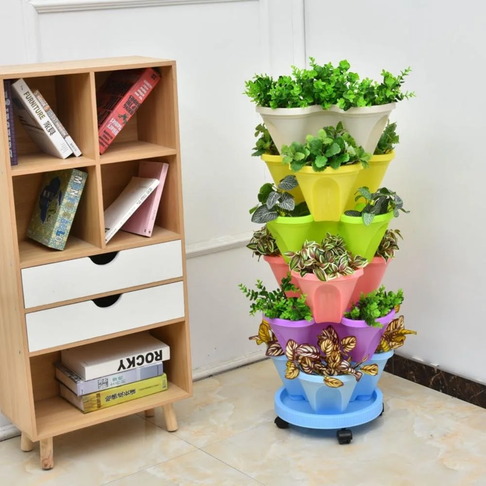 Stackable Flowerpot Plastic Vertical Three-Dimensional Pot Garden Home Combination Vegetable Planting Box Bl20025