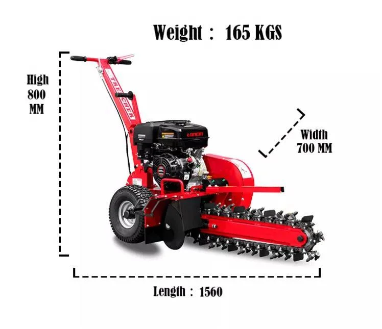 Fast Digging Landscaping and Irrigation Applications Cable Ditch Handleld Soild Trencher