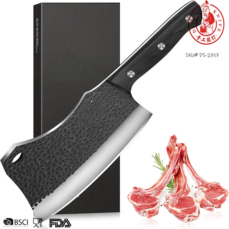 DS-2511 2024 New Meat Cleaver, Ultra Sharp Heavy Duty Bone Chopper Knife with Wood Handle for Meat, Vegetable and Bone Cutting with High Carbon Stainless Steel