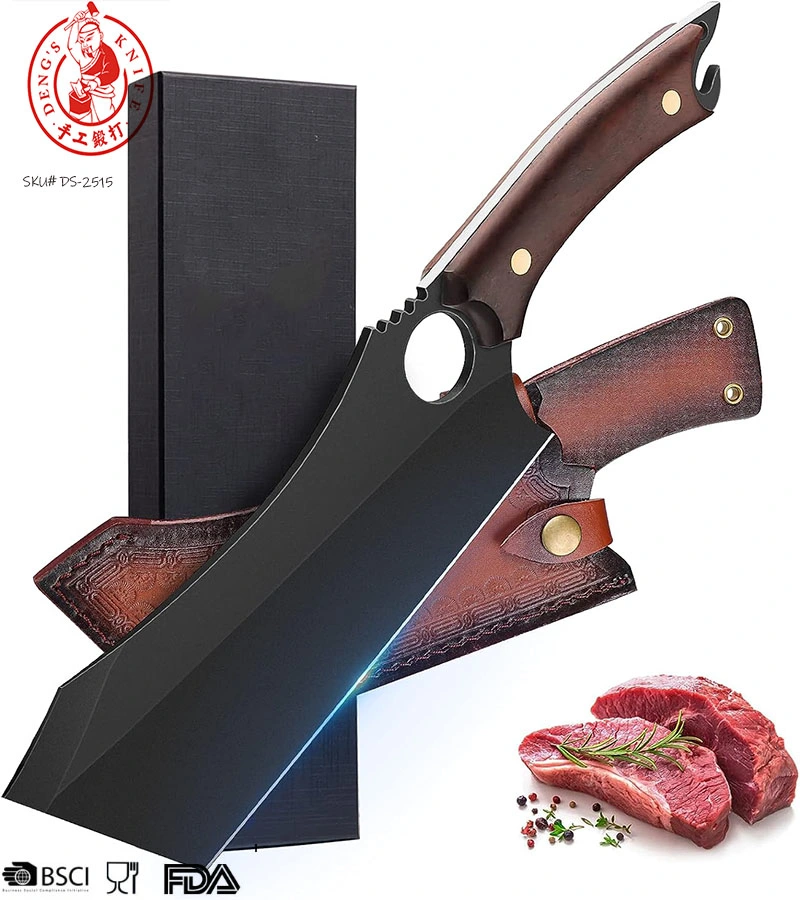 DS-2511 2024 New Meat Cleaver, Ultra Sharp Heavy Duty Bone Chopper Knife with Wood Handle for Meat, Vegetable and Bone Cutting with High Carbon Stainless Steel