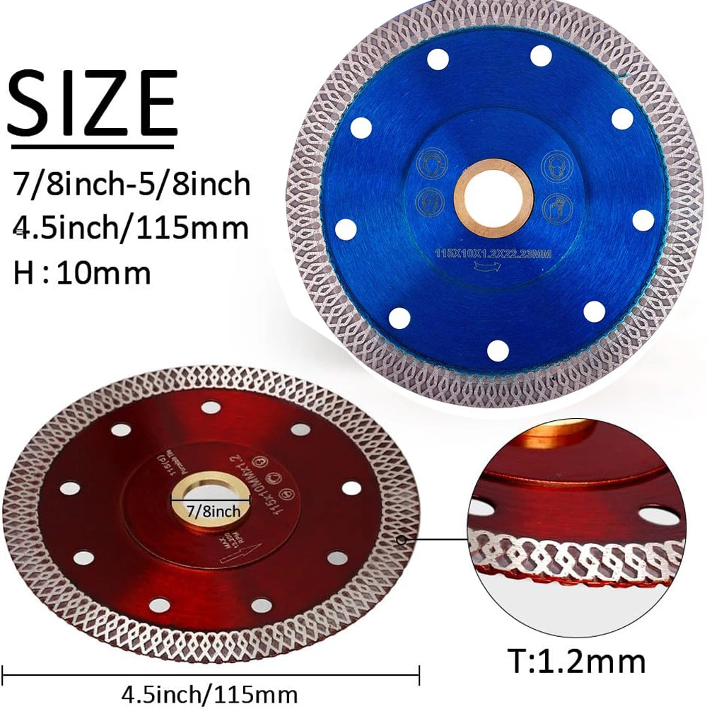 4 Inch 115 mm Turbo X-Shaped Diamond Saw Blade for Granite and Concrete Cutting Disc/Tile Cutter Super Thin Tile Saw Blade/Diamond Disc with Big X Turbo