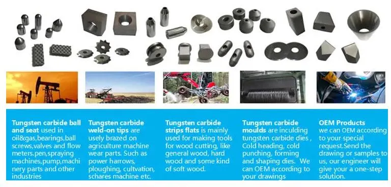 48-52 HRC Yg 11 Carbide Brazed Tungsten Carbide Tillage Wear Parts Series