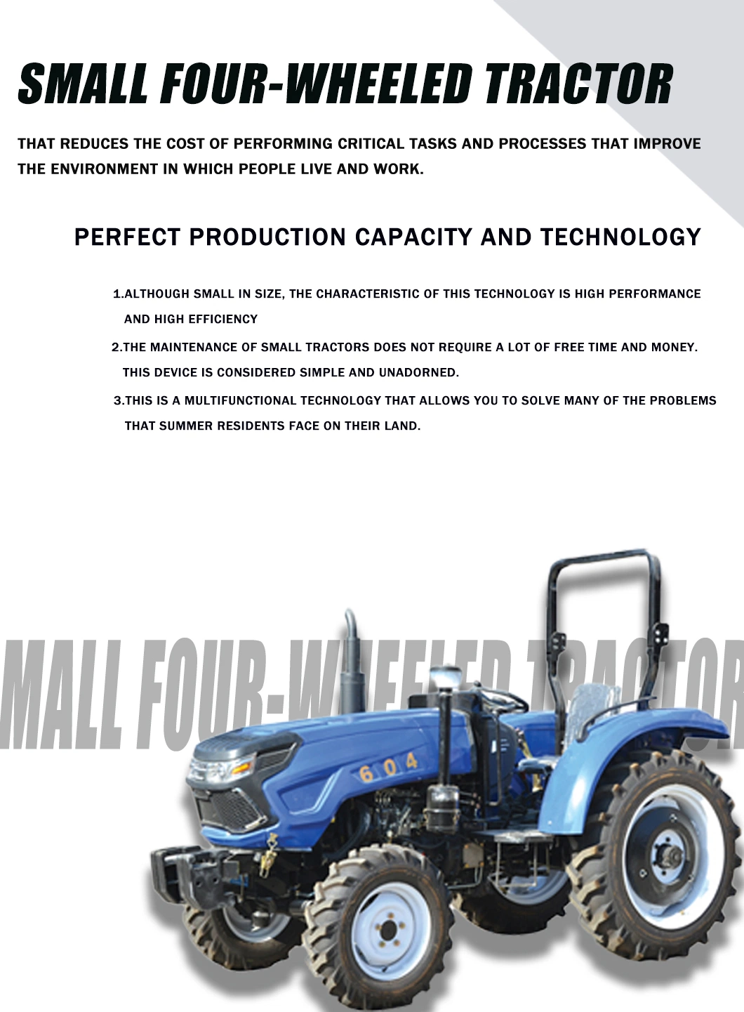 804 80HP China Hot Sale for Orchard Farm Agricultural 4X4 Tractor Cultivator