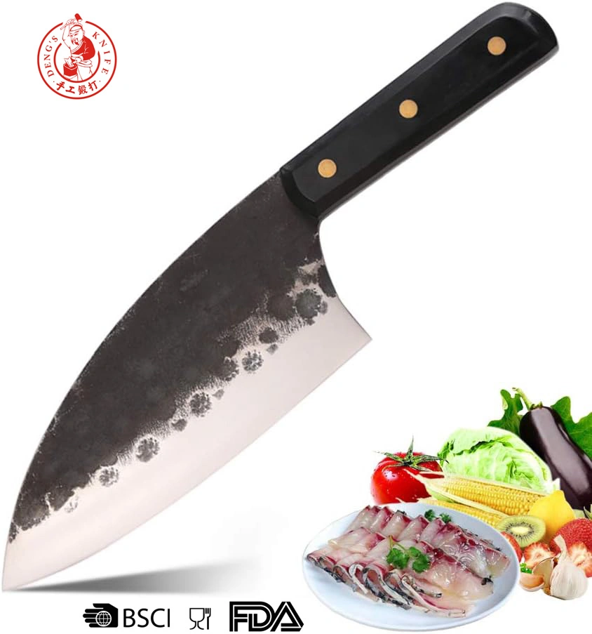 Ds-2526 Deng Meat Cleaver Heavy Duty Butcher Knife Meat Chopper Bone Cutting Knife Wood Handle for Home Kitchen and Restaurant