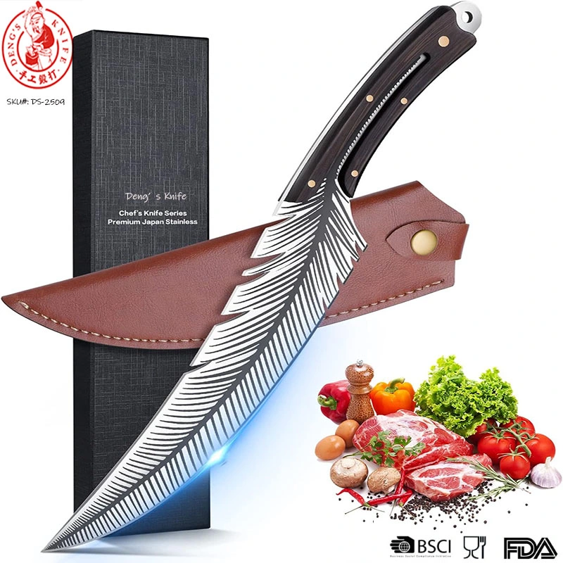 DS-2511 2024 New Meat Cleaver, Ultra Sharp Heavy Duty Bone Chopper Knife with Wood Handle for Meat, Vegetable and Bone Cutting with High Carbon Stainless Steel