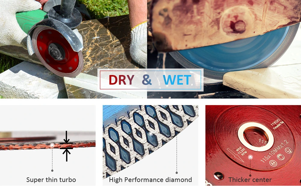 4 Inch 115 mm Turbo X-Shaped Diamond Saw Blade for Granite and Concrete Cutting Disc/Tile Cutter Super Thin Tile Saw Blade/Diamond Disc with Big X Turbo