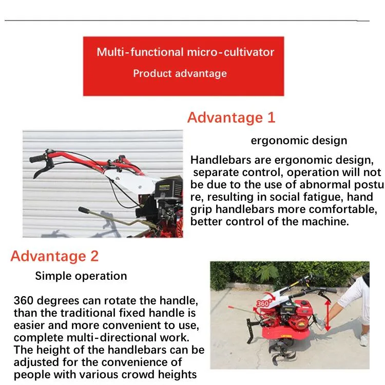 Orchard Weeding Machine 4 Drive Hand Push Rotary Cultivator