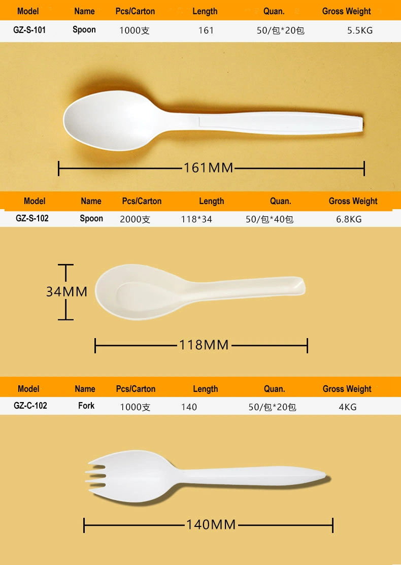 Heavy Duty Disposable Cutlery Flatware Sets PLA Spoons Forks and Knives