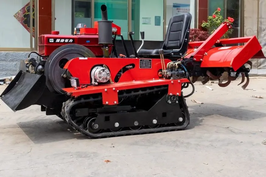 25h Hydraulic Walking Tractor Mini Power Tractor Rotary Diesel Crawler Cultivator with Back Rotary Rotavator Blade Crawler Tractor