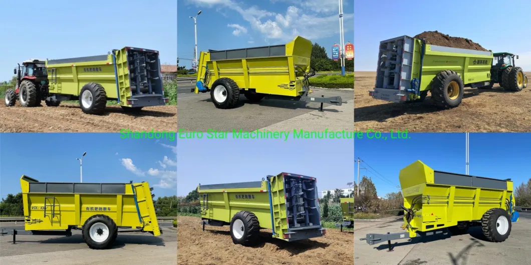 3t 6t 9t Tractor Traction Fertilizer Spreader Compound Applicator Distributor Organic and Lime Farm China Agricultural Machinery Manure Spreader Manufacturer