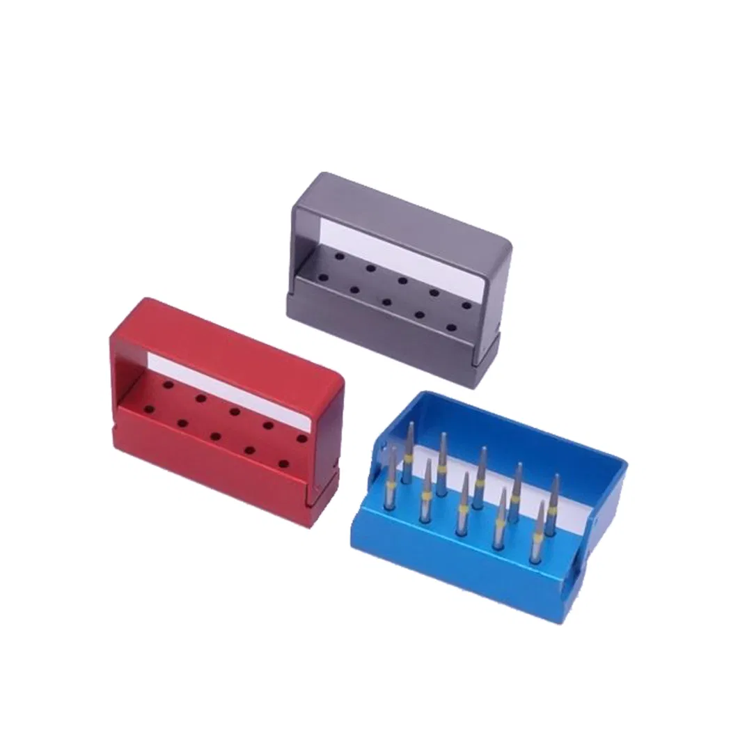 Aluminum Dental Burs Sterilization Case Holder Stand Aluminum Endo Files Burs Holder Block Box