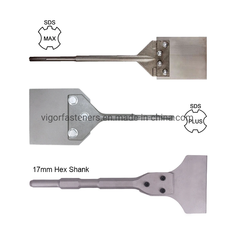 SDS Max Flat Blade Tool Chisel for Removing Floor Tile Thinset Scraper