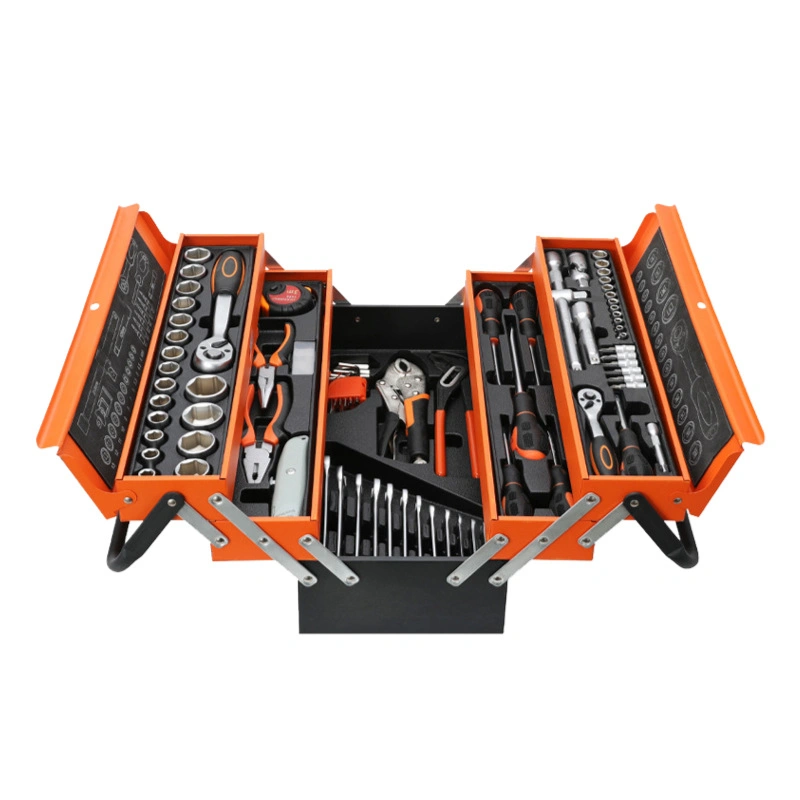 85 PCS 3 Layer Foldable Iron Box Toolbox