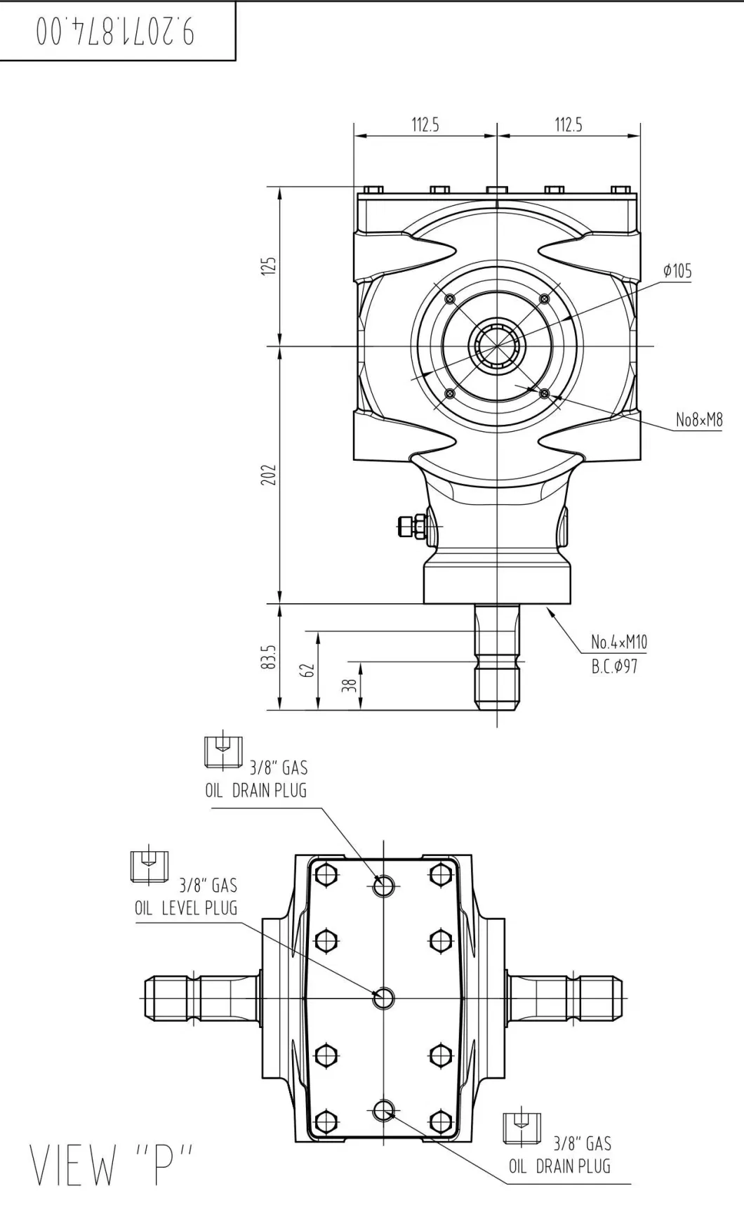 Hn-2071 Agricultural Machinery Parts Tractor Pto 100HP Power Tiller Lawn Mower Gearbox