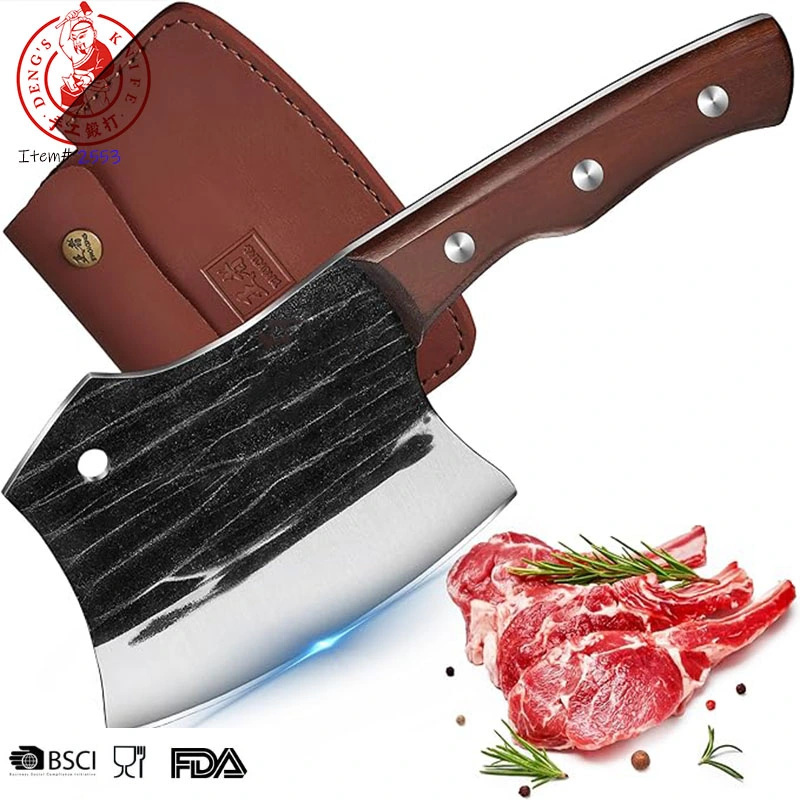 DS-2511 2024 New Meat Cleaver, Ultra Sharp Heavy Duty Bone Chopper Knife with Wood Handle for Meat, Vegetable and Bone Cutting with High Carbon Stainless Steel