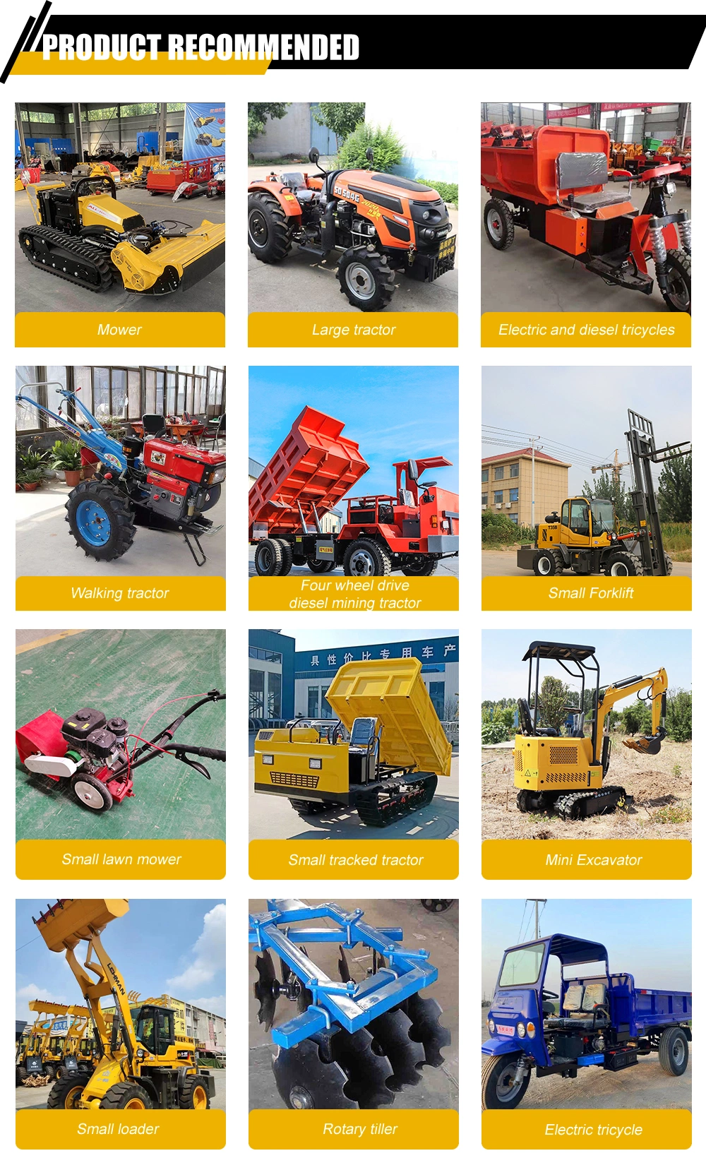 Agricultural Machinery/Hot Sale/Mini/Compact Diesel Engine/Electric 4 Wheel Walking China Cheapest Price Simplicity Walk Behind Tractor