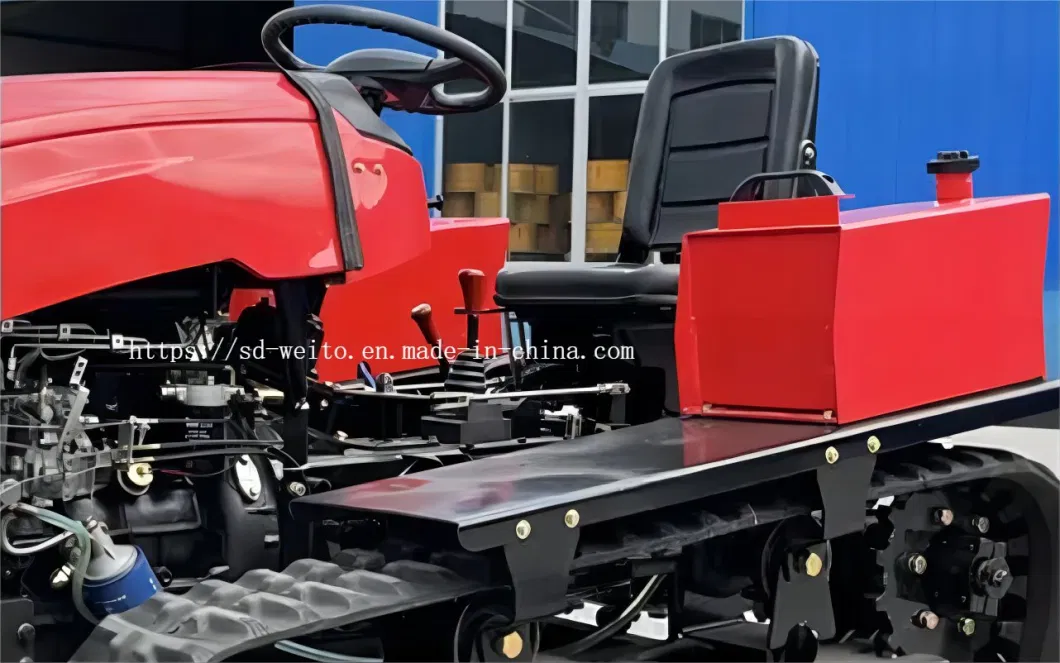 90, 100 HP Rubber Crawler Tractors for Paddy Field Agriculture Tractor Truck with Rotary Tiller Cultivator