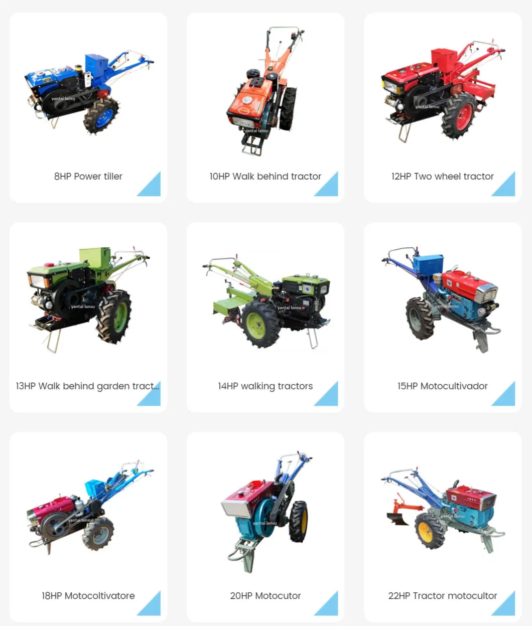 Farm Machine Mini Power Tractor Rotary Tiller Cultivator for Sale