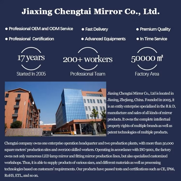 Wholesale Black Metal Frame with Light Makeup Mirror Large Metal Frame Makeup Mirror with Three-Color Light with Light Mirror with Defogging Bathroom Mirror