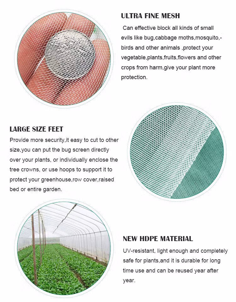 Red Agriculture 50 Mesh UV Treated Heavy-Duty Anti Insect Net HDPE 40*25 for Agricultural Greenhouse