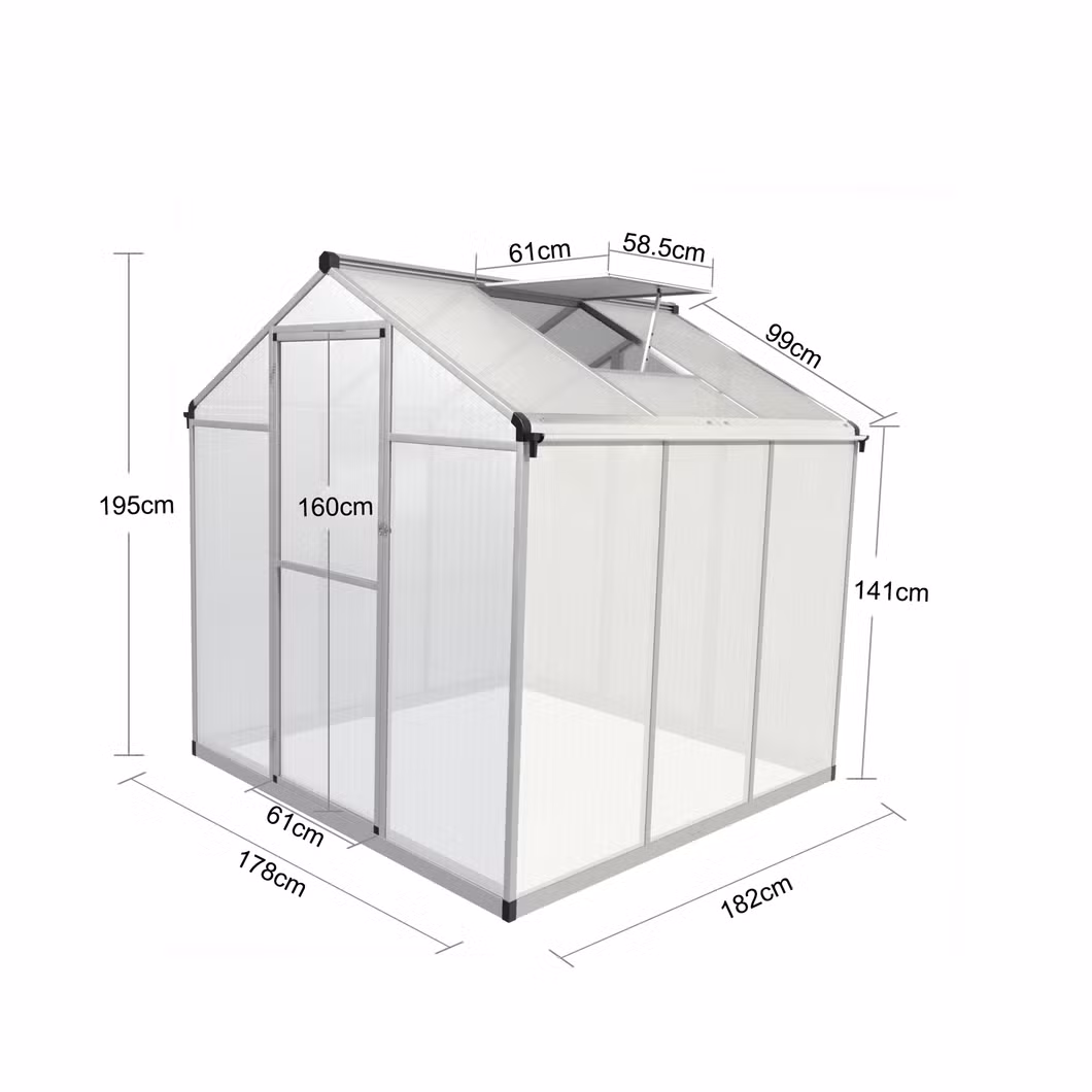 Automated Hydroponic Greenhouse Polycarbonate Metal Frame Green House 100% Blackout System