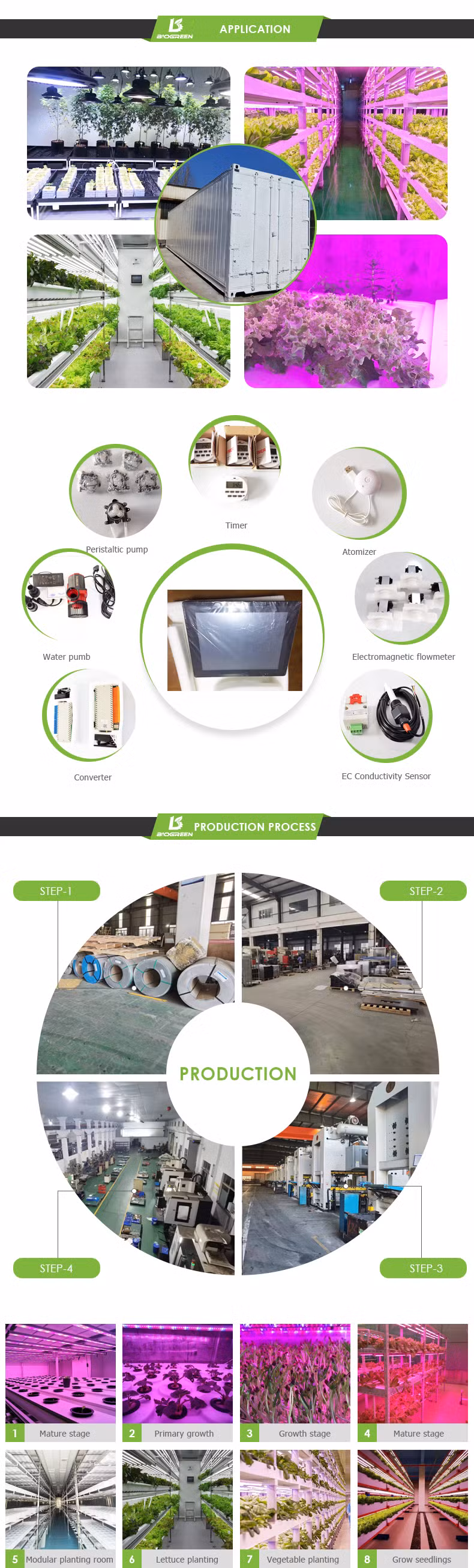 Full Automatic Vertical Grow Container Mushroom Mircogreen Aeroponic System in Container Farm