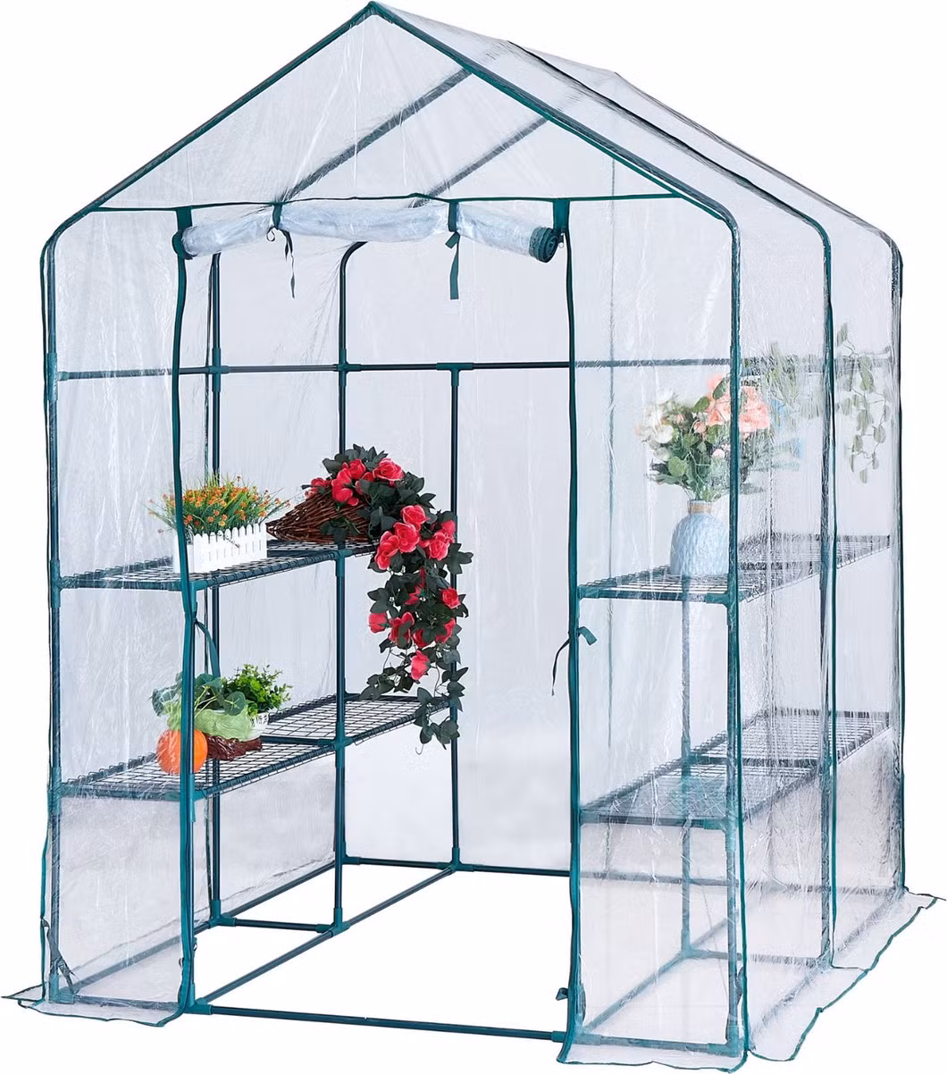 Home Gardening Supplies Plastic Grow House Poly Tunnel Walk in Garden Greenhouse