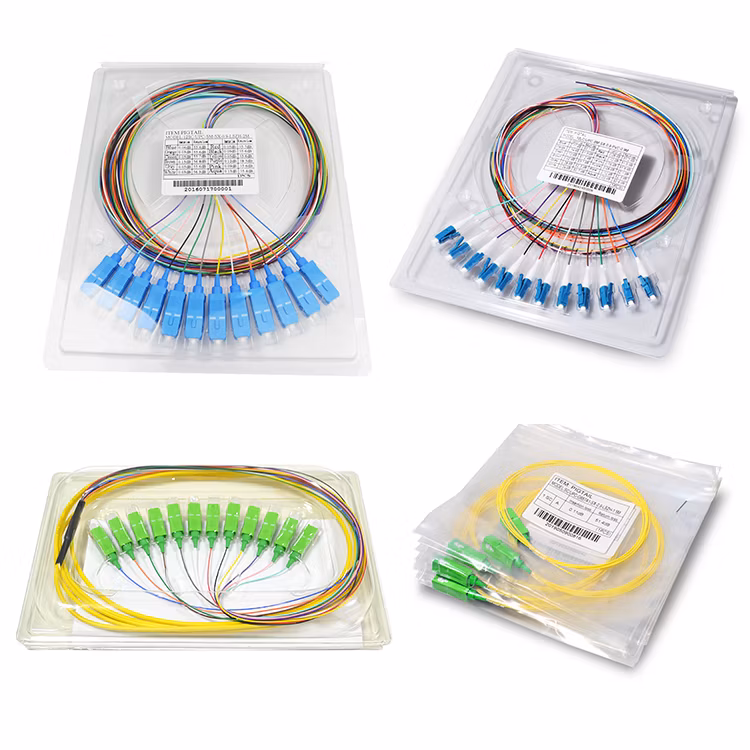Factory Good Price for 12 Color Sc/LC/FC/St Upc APC 0.9/2.0/3.0mm Cable Singlemode Fiber Optic Pigtail 12 Core Fiber Pigtail