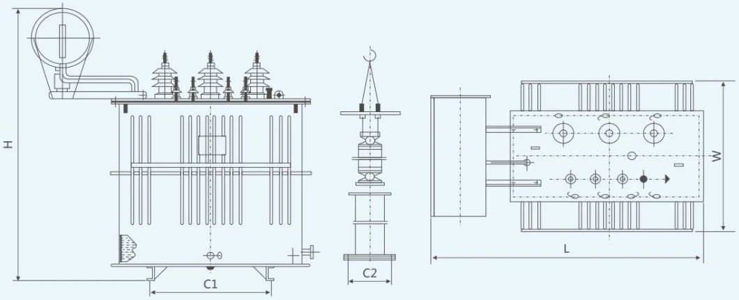 S13 Type Double-Winding Non-Excitation Tap-Changingoil Immersed Distribution Power Transformer of 6~10kv