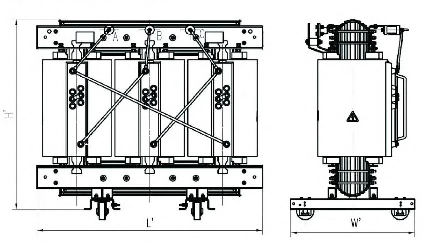 1250kVA 6.3/0.4kV Dry Type Distribution Transformer with Cooling Fan and Temperature Control