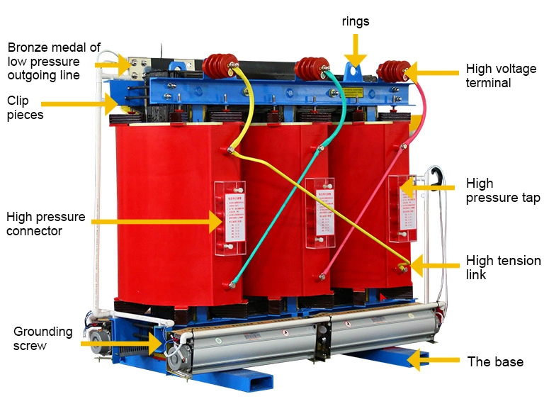 Scb10 Series 11kv 33kv to 400V 415V 100kVA 630kVA Dry Type Step Down Power Electrical Transformer