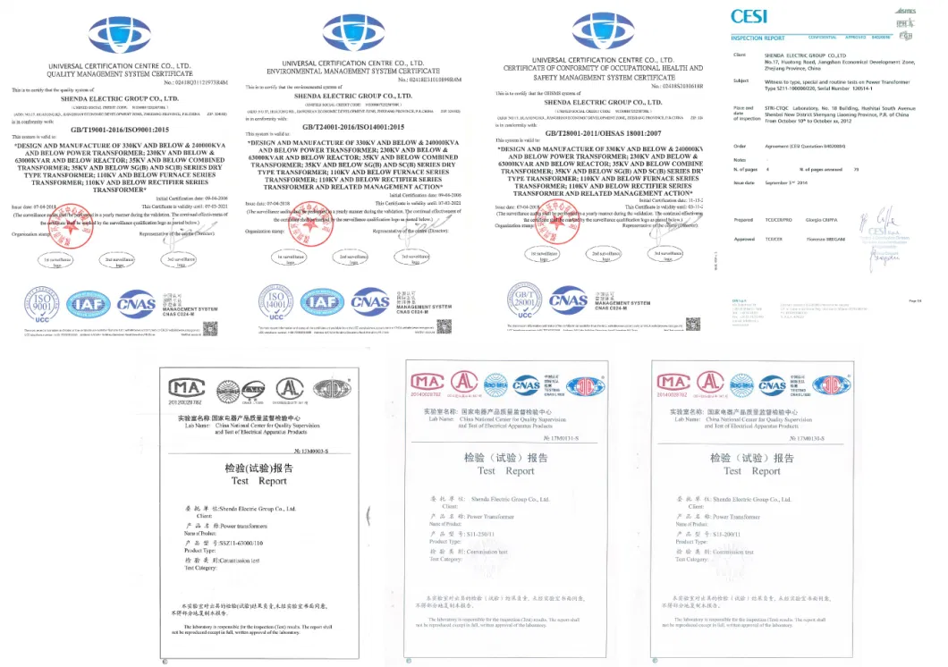 IEEE IEC ISO CE 20 Years Professional 1250kVA 20kv Dry Type Transformer