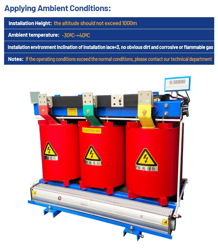 11kv 800kVA/ 500kVA /1500kVA/ 1250 kVA /2500kVA Power Distribution Transformer Dry Type Transformer Price