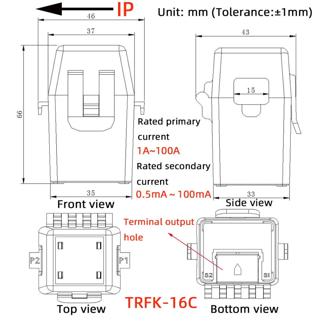 Tr Rural Power Grid Renovation Split Core Open Close AC/DC Current Transformer Sensor Electrical Quantity Measurement CT