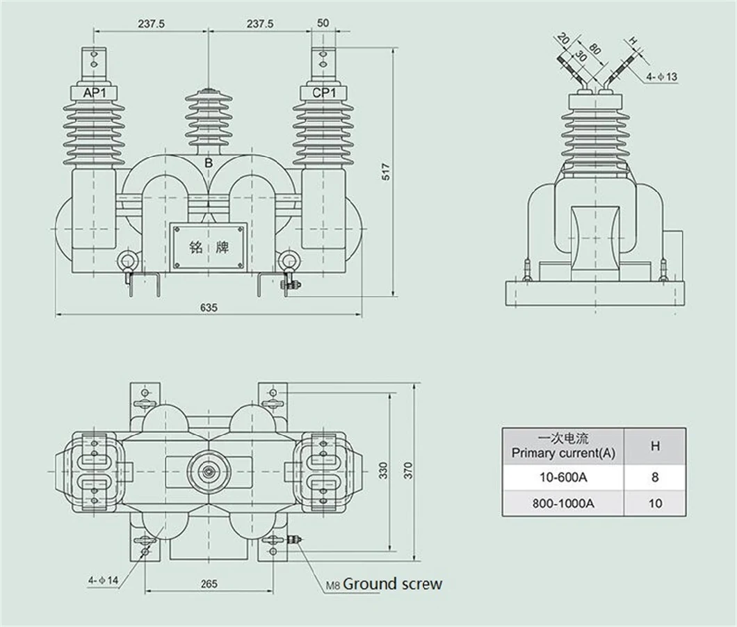 Jlszv2-6/10W 6/10kv Three-Phase Three-Wire Outdoor Dry Combined Instrument Transformer High Voltage Metering Box