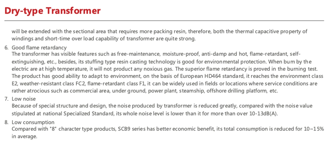 CNC 35kv and Below Sc (B) , Sg (B) Series Dry-Type Power Transformer