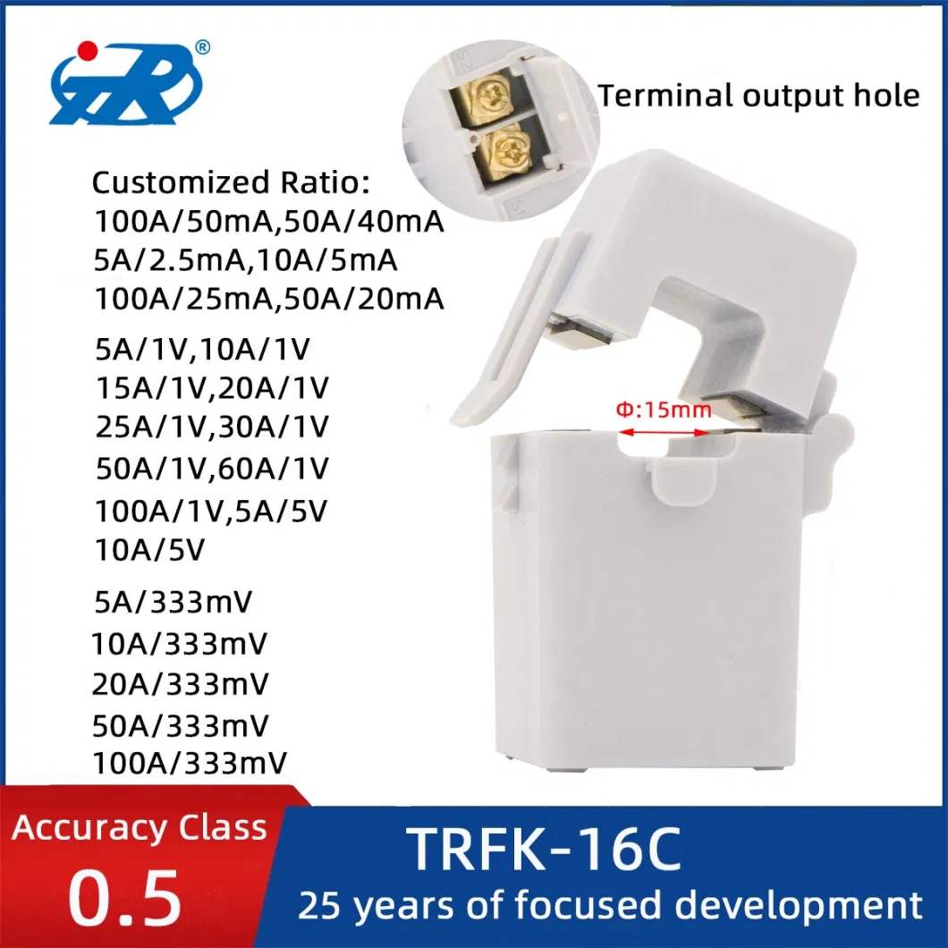 Tr Split Core Current Transformer OPC 100A 50mA 25mA 50A 20mA 333mv 26.6mA 3.33V CT Clamp Mini AC Current Transformer