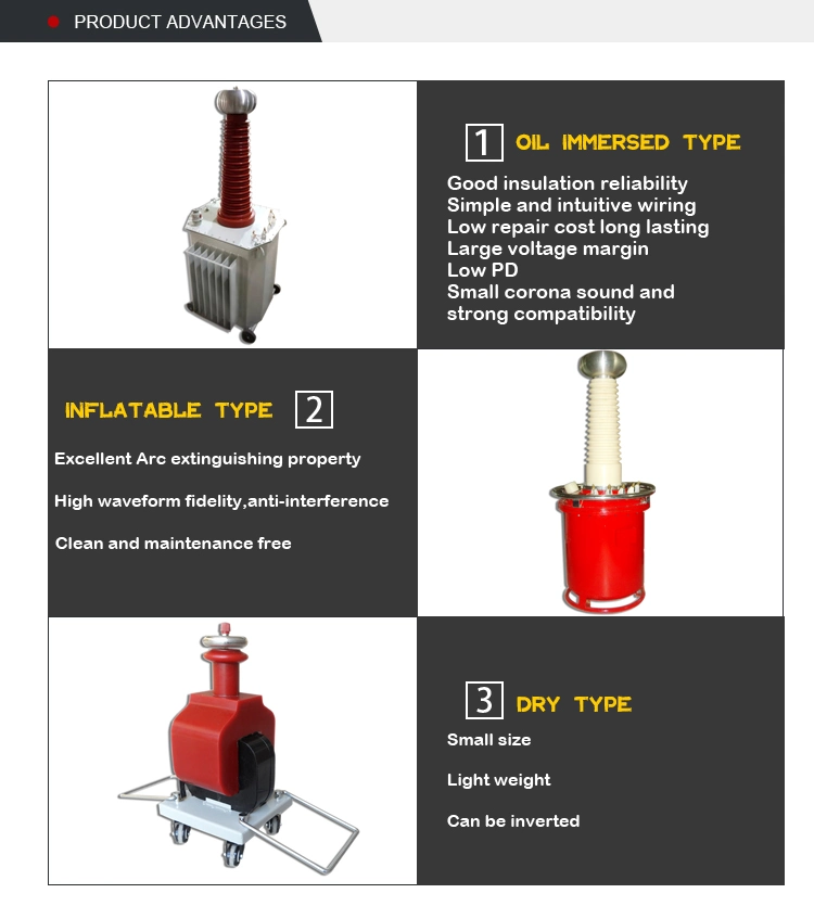 Best Selling 100 kV 5 kVA AC and DC Type Dry Hipot Testing Transformer Dielectric Strength Tester for Electrical Equipment